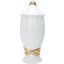 Beloved White Ceramic Decorative Ginger Jar Vase with Gold Accent - FS207GJL