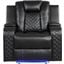 Benz Led and Power Reclining Chair Made With Faux Leather In Black