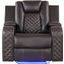 Benz Led and Power Reclining Chair Made With Faux Leather In Brown