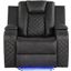 Benz Led and Power Reclining Chair Made With Faux Leather In Gray