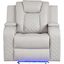 Benz Led and Power Reclining Chair Made With Faux Leather In Ice