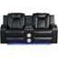Benz Led and Power Reclining Loveseat Made With Faux Leather In Black
