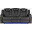 Benz Led and Power Reclining Sofa Made With Faux Leather In Gray