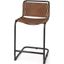 Berbick Medium Brown Leather With Iron Frame Counter Stool