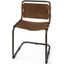 Berbick Medium Brown Leather With Iron Frame Dining Chair Set of 2