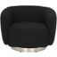 Bernard Swivel Accent Chair In Black And Chrome
