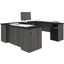 Bestar Norma U-shaped Desk - Black and Bark Gray