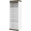 Bestar Orion 30W Shelving Unit In White And Walnut Grey