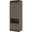 Bestar Orion 30W Storage Cabinet With Pull-Out Shelf In Bark Gray And Graphite