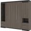 Bestar Orion 98W Full Murphy Bed And Narrow Storage Solutions With Drawers In Bark Gray And Graphite