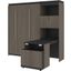 Bestar Orion Full Murphy Bed And Shelving Unit With Fold-Out Desk In Bark Gray And Graphite