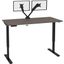 Bestar Universel Standing Desk With Dual Monitor Arm In Bark Grey 165870-000047