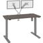 Bestar Upstand Standing Desk With Dual Monitor Arm In Bark Grey 175860-000047