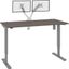 Bestar Upstand Standing Desk With Dual Monitor Arm In Bark Grey 175870-000047