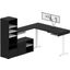 Bestar Viva 72W L-Shaped Standing Desk With Dual Monitor Arm And Storage In Black