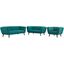 Bestow Teal 3 Piece Upholstered Fabric Sofa Loveseat and Arm Chair Set