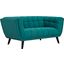 Bestow Teal Upholstered Fabric Loveseat