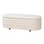 Betiana Boucle Fabric and Wood Storage Bench In Cream And Walnut Brown