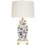 Bianca Navy Vine Hand Painted Urn Shape Tole Table Lamp