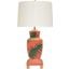 Bianca Palm Hand Painted Urn Shape Tole Table Lamp