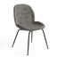 Biza Upholstered Fabric Side Chairs with Black Matte Finished Metal Legs Set of 2 In Charcoal