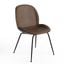 Biza Upholstered Vegan Leather Side Chairs with Black Matte Finished Metal Legs Set of 2 In Tobacco