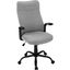 Black Office Chair In Dark Grey Fabric With Multi Position