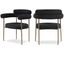 Blake Boucle Fabric Dining Chair Set of 2 In Black