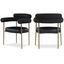 Blake Black Faux Leather And Boucle Fabric Dining Chair Set of 2