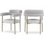 Blake Taupe Faux Leather And Boucle Fabric Dining Chair Set of 2
