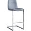 Blanca Gray Faux Leather Bar Chair Set of 2 In Silver