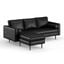 Bloomfield Vegan Leather Reversible Sectional In Midnight