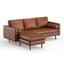 Bloomfield Vegan Leather Reversible Sectional In Saddle