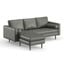 Bloomfield Vegan Leather Reversible Sectional In Slate