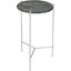 Bolt Polished Stainless Steel And Black Marble Top 18 Inch End Table