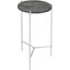 Bolt Polished Stainless Steel And Black Marble Top 24 Inch End Table