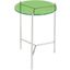 Bolt Polished Stainless Steel And Green Top 21 Inch End Table