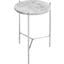 Bolt Polished Stainless Steel And Grey Marble Top 18 Inch End Table