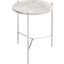 Bolt Polished Stainless Steel And Grey Marble Top 21 Inch End Table