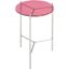 Bolt Polished Stainless Steel And Pink Top 18 Inch End Table