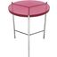 Bolt Polished Stainless Steel And Pink Top 21 Inch End Table