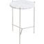 Bolt Polished Stainless Steel And White Marble Top 18 Inch End Table
