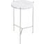 Bolt Polished Stainless Steel And White Marble Top 21 Inch End Table