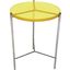 Bolt Polished Stainless Steel And Yellow Top 18 Inch End Table
