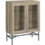 Bonilla 2-Door Accent Cabinet with Glass Shelves In Antique Pine