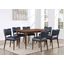 Bonito Faux Leather 7 Piece Dining Set In Midnight Blue
