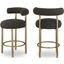 Bordeaux Brown Boucle Fabric Stool Set of 2