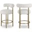 Bordeaux Boucle Fabric Stool Set of 2 In Cream