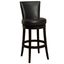 Boston 30 Inch Bar Height Swivel Black Faux Leather and Black Wood Bar Stool