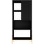 Bowery Bookcase With 5 Shelves In Black And Oak